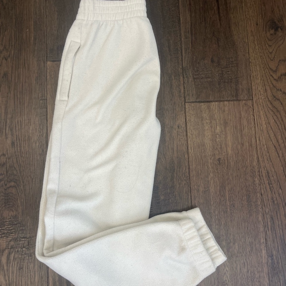 Aritzia Off-White Fleece Track Pants